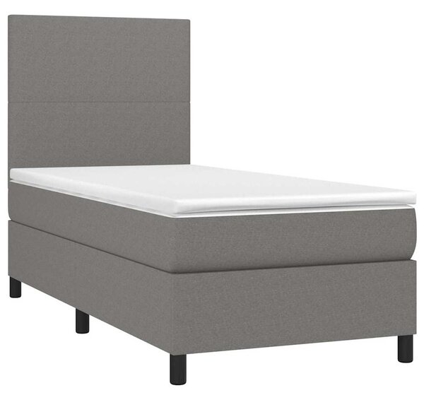 Box spring postel s matrací a LED tmavě šedá 80 x 200 cm textil 3134670
