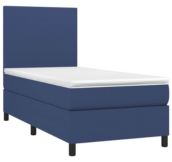 Box spring postel s matrací a LED modrá 80 x 200 cm textil 3134675