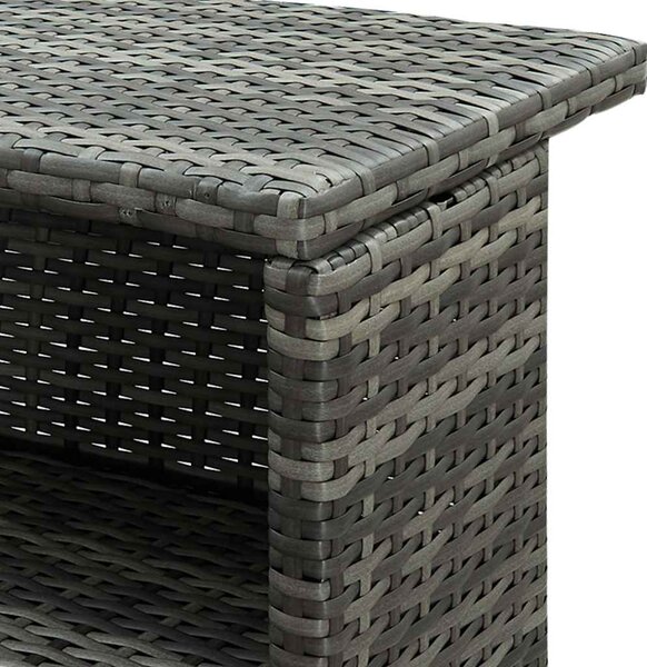 Zahradní barový stůl šedý 120 x 55 x 110 cm polyratan 313469