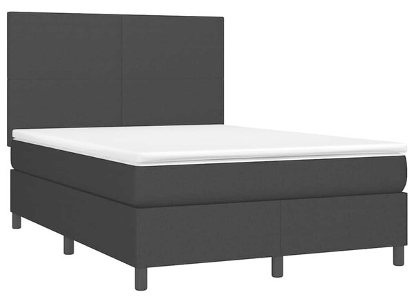 Box spring postel s matrací a LED černá 140x190 cm textil 3134711