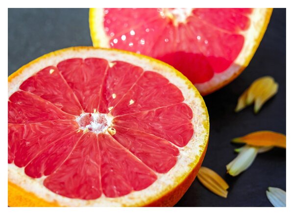 Skleněný obraz rozkrojených grapefruitů (70x50 cm)