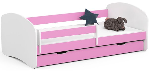 Ak furniture Dětská postel SMILE 180x90 bílá/růžová