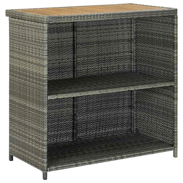 3dílný barový set polyratan šedý 313474