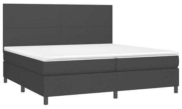 Box spring postel s matrací a LED černá 200x200 cm textil 3134743