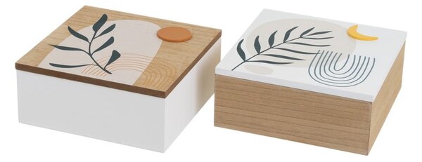 Dekorativní úložné boxy s víkem v sadě 2 ks ø 20x8,5 cm – Casa Selección