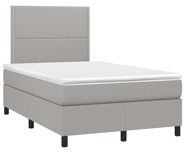 Box spring postel s matrací a LED světle šedá 120x200 cm textil 3134781