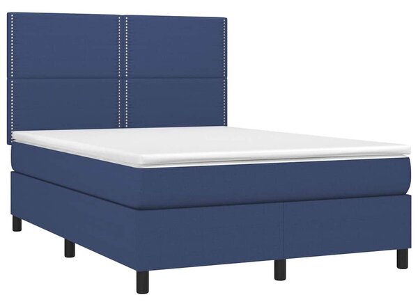 Box spring postel s matrací a LED modrá 140x190 cm textil 3134795