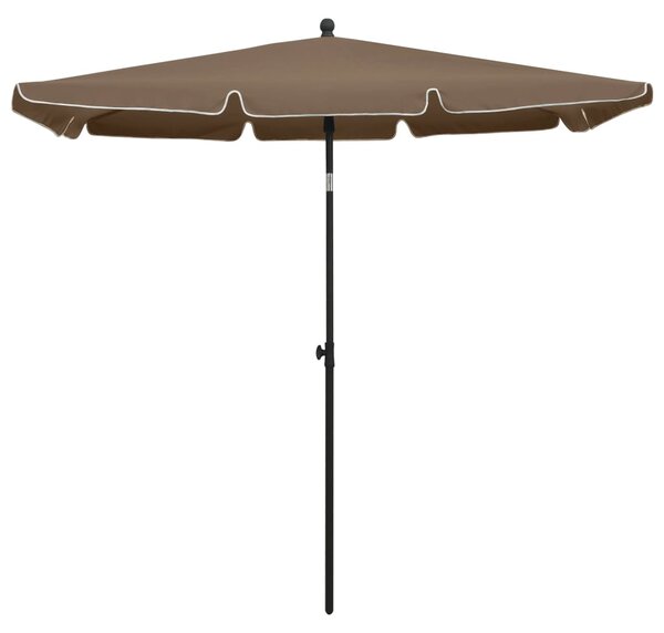 Zahradní slunečník s tyčí 210 x 140 cm taupe