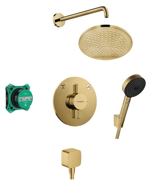 Hansgrohe Crometta sprchová sada pod omítku s dešťovou sprchou zlatá 88003993