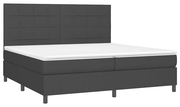 Box spring postel s matrací a LED černá 200x200 cm textil 3134903