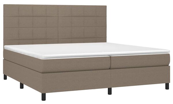 Box spring postel s matrací a LED taupe 200x200 cm textil 3134905