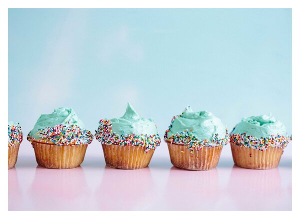 Skleněný obraz cupckes (70x50 cm)