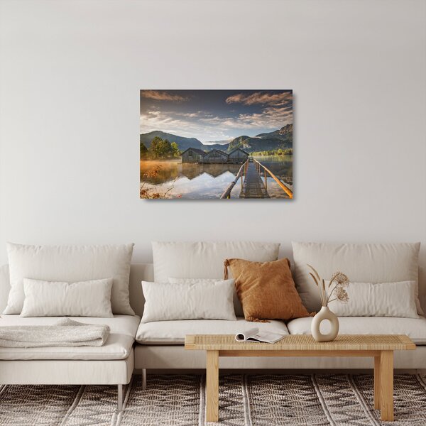 Skleněný obraz jezera (70x50 cm)