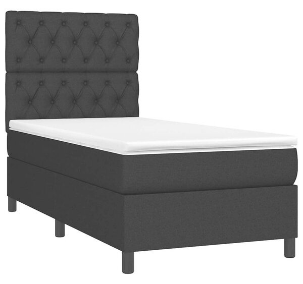 Box spring postel s matrací a LED černá 80 x 200 cm textil 3135071