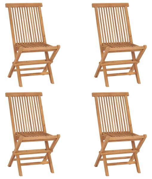 Skládací zahradní židle 4 ks masivní teakové dřevo