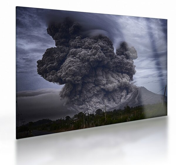 Skleněný obraz - Sopečná erupce (70x50 cm)