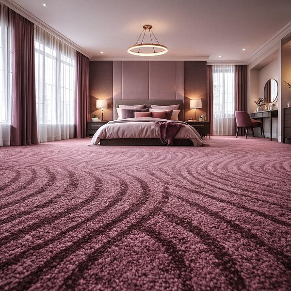ITC, Metrážový koberec Spring 6480, na míru, šíře 4m,5m, fialová, filc, ložnice