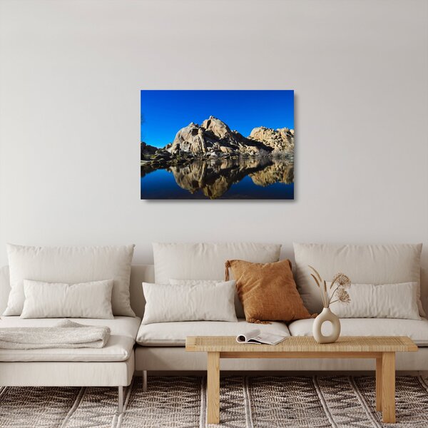 Skleněný obraz zrcadlení skal (70x50 cm)
