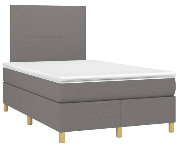 Box spring postel s matrací a LED tmavě šedá 120x200 cm textil 3135262