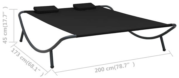 Zahradní lehátko textil černé 313529