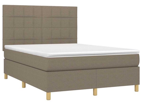 Box spring postel s matrací a LED taupe 140x200 cm textil 3135441