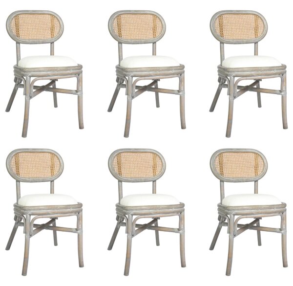 Jídelní židle 6 ks šedé plátno