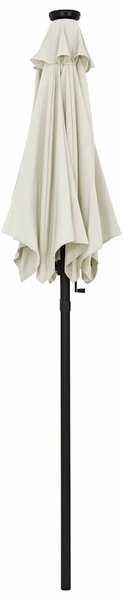 Zahradní slunečník s LED osvětlením pískový 200 x 211 cm hliník 313557