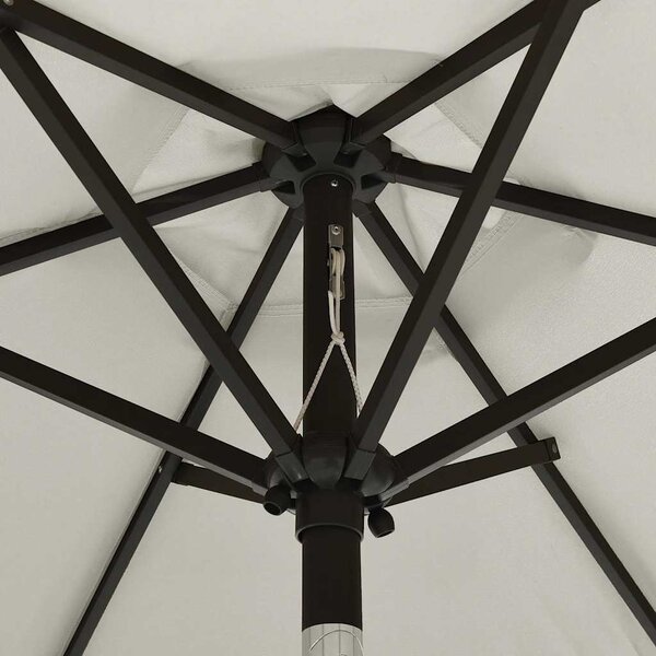 Zahradní slunečník s LED osvětlením pískový 200 x 211 cm hliník 313557