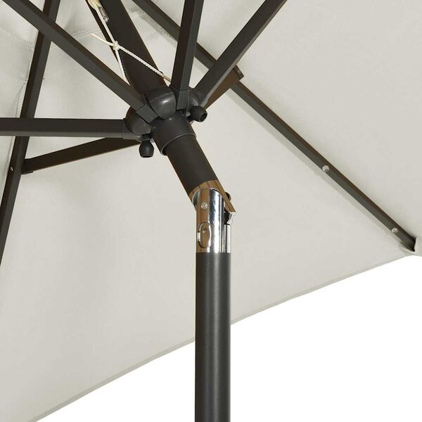 Zahradní slunečník s LED osvětlením pískový 200 x 211 cm hliník 313557