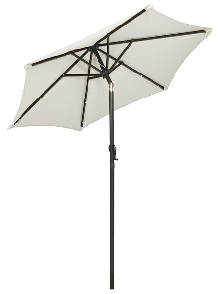 Zahradní slunečník s LED osvětlením pískový 200 x 211 cm hliník 313557