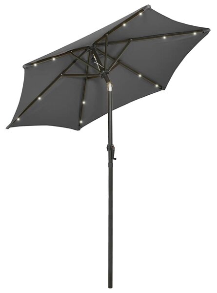 Zahradní slunečník s LED osvětlením antracit 200x211 cm hliník 313559