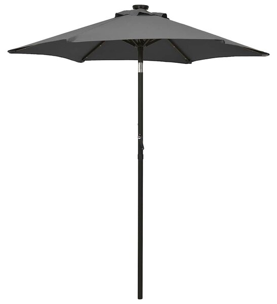 Zahradní slunečník s LED osvětlením antracit 200x211 cm hliník 313559