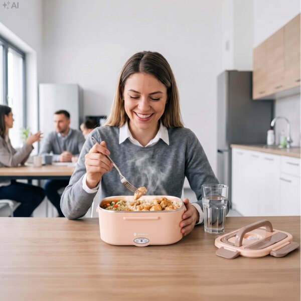 Ohřívací box na jídlo 1,5 l SPRINGOS KI0205 lososový