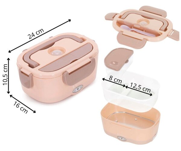 Ohřívací box na jídlo 1,5 l SPRINGOS KI0205 lososový