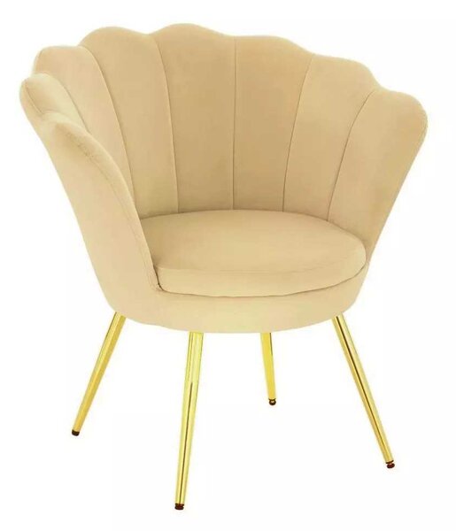 LuxuryForm DESIGN Křeslo FREY VELUR se zlatými nohami - medové