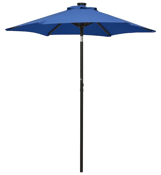 Zahradní slunečník s LED osvětlením azurový 200 x 211 cm hliník 313564