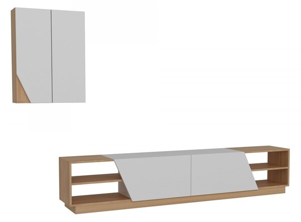 Hanah Home Obývací stěna Zebra bílá/teak