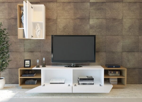 Hanah Home Obývací stěna Zebra bílá/teak