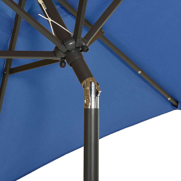 Zahradní slunečník s LED osvětlením azurový 200 x 211 cm hliník 313564