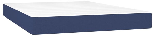 Box spring postel s matrací a LED modrá 140x200 cm textil 3135763