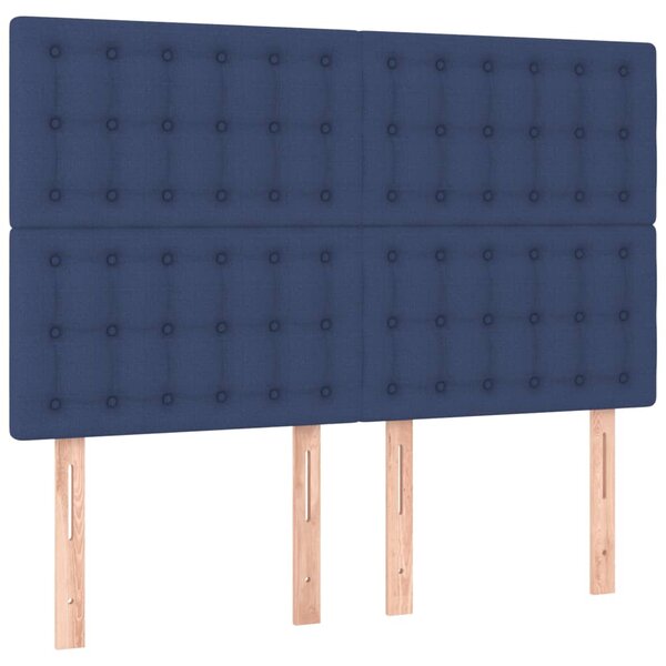 Box spring postel s matrací a LED modrá 140x200 cm textil 3135763
