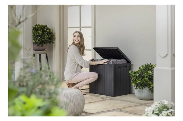 Šedý zahradní úložný box City – Keter
