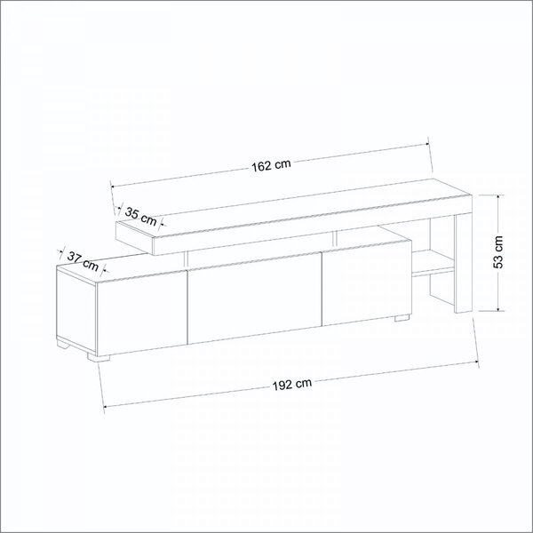 Hanah Home TV stolek Beliz s LED osvětlením bílý
