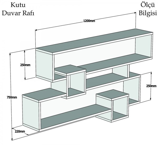Hanah Home Nástěnná police Karen ořech/antracit