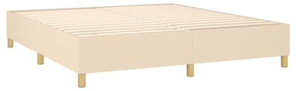 Box spring postel s matrací a LED krémová 180x200 cm textil 3139138