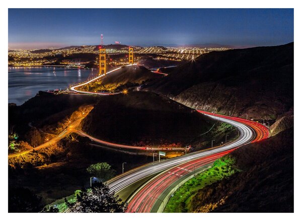 Skleněný obraz - Golden Gate Bridge (70x50 cm)