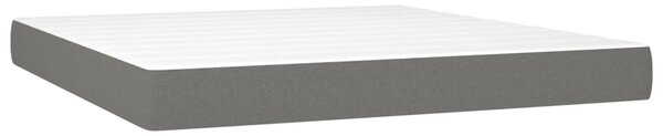 Box spring postel s matrací a LED tmavě šedá 160x200 cm textil 3138166