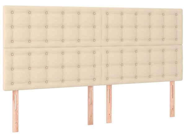 Box spring postel s matrací krémová 200x200 cm textil 3136946