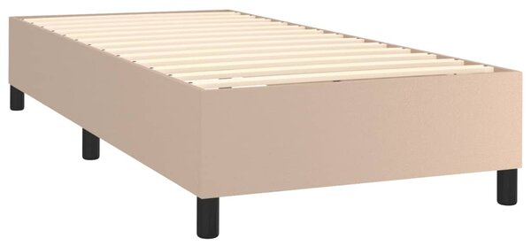 Box spring postel matrace a LED cappuccino 90x190 cm umělá kůže 3135800