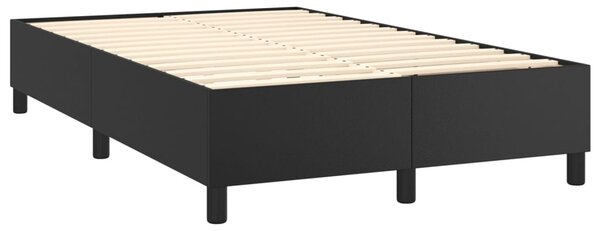 Box spring postel s matrací a LED černá 120x200 cm umělá kůže 3135873